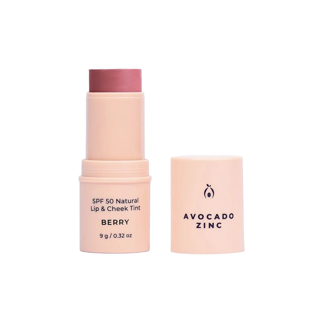 Avocado Zinc SPF50 Lip & Cheek Tint - Berry